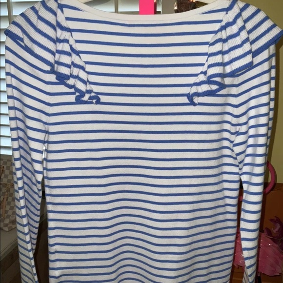 Lilly Pulitzer NWT Ruth Sweater Bennett Blue Beach Stripe Size S - Picture 3 of 8